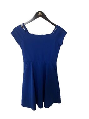 Rare Editions Royal Blue Scalloped Romper Juniors 14